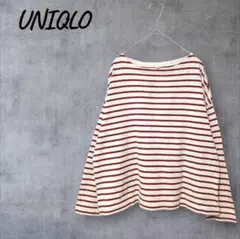 ユニクロ ボーダー カットソー ロンT トップス シンプルデザイン スリット M