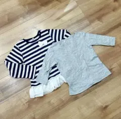 YK様専用【110】 トップス 長袖 Tシャツ 女の子 ボーダー　ドット