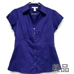 美品★バナナリパブリック 紫 半袖シャツ　サイズ2