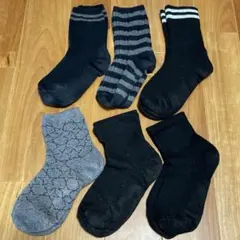 厚手 靴下 ソックス 掃除用 ブラック 黒系 中古 6足 ウエス 古布
