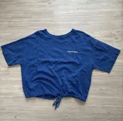 ブルー 半袖 Tシャツ 裾ドロスト Mサイズのサムネイル