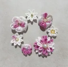 ちりめん細工　ちりめん　つまみ細工　パーツ　花パーツ　ちりめんパーツ　袴　さくら