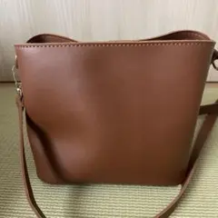 ブラウン バケット ショルダーバッグ