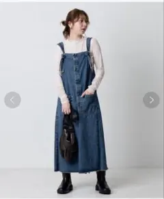 フリークスストア　サムシング　デニム　ジャンパースカート