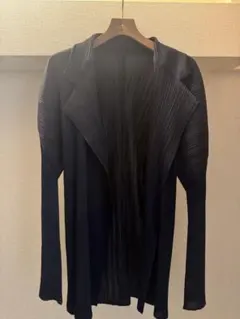 【希少✨】プリーツプリーズ　ジャケット　ネイビー　丈長め　大きいサイズ　4 希少✨】プリーツプリーズ ジャケット ネイビー 丈長め 大きい