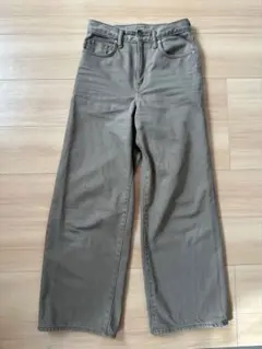 美品　無印良品　デニムワイドバギーパンツ