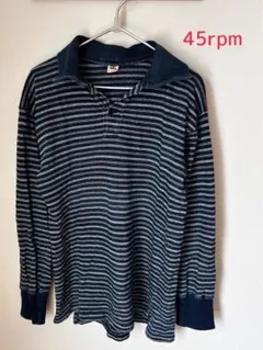 レア 美品 45RPM ダークブルー 半袖デニムシャツ L - メルカリ