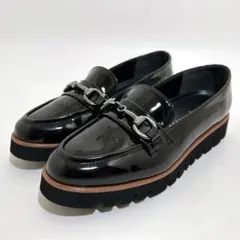 未使用級☆DIANA ダイアナ エナメル ビットローファー ブラック 22cm