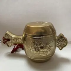 24KGP 龍の墨つぼ 金 金メッキ 年代物 アンティーク 大工道具 墨壺
