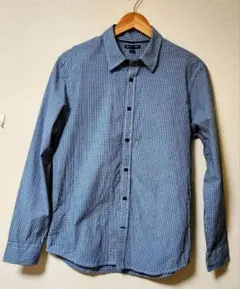 【GAP 】ブルー系チェック柄長袖シャツ　Mサイズ