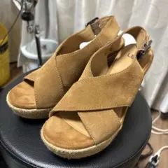 UGG ブラウン スエード ウェッジサンダル