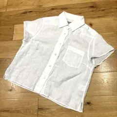 MHL マーガレットハウエル リネンシャツ パフスリーブ フロントタック 