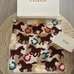 公式売り切れ　希少　FEILER 馬と蹄鉄デザイン ハンカチ