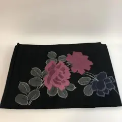 【メルオク】黒地にピンクの花柄帯揚げ
