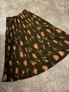 EXELANCETTIアンティークローズ柄スカートヴィンテージcyanorfeo