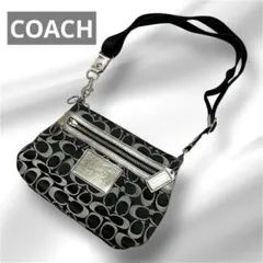 COACH ショルダーバッグ　総柄　シグネチャーCOACH POPPY