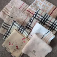 USED BURBERRY タオル ハンカチ まとめて ８枚 【匿メル便】