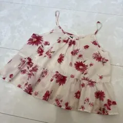 【大人気】シュープリームララ　花柄ペプラムトップス　Mのサムネイル
