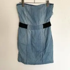 ARMANI EXCHANGE ベアトップワンピース デニム風 4 綿100%のサムネイル