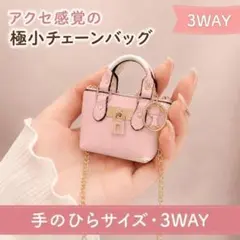 極小ミニバッグ ピンク 3way バッグチャーム 小物入れ チェーン 韓国 装飾