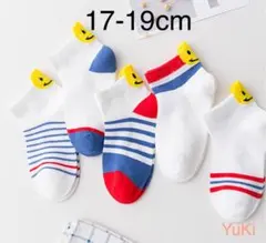 ★新品★笑顔5足(17-19cm) キッズ子供靴下ソックス