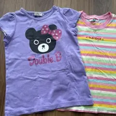 ミキハウス100Double.B 紫色 クマプリント Tシャツ 100