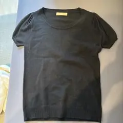 黒の半袖ニット Mサイズ パフスリーブ