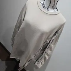 LUCA★美品★ベージュ 長袖 トレーナー テープ付き