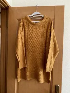 （値下げ）ハートマーケット　ケーブルニット長袖セーター マスタード