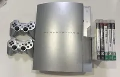 PLAYSTATION 3 シルバー 本体 コントローラー2個 ゲーム5本付き