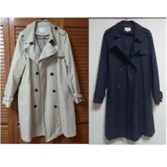 grove トレンチコート 2点まとめ売り ネイビー アイボリー ライナー付き