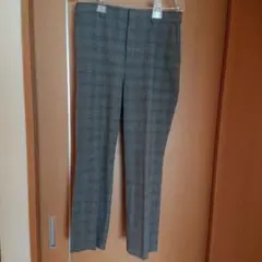 【グレー系チェック】 スリムフィットパンツ