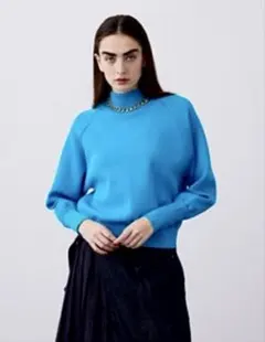 UNITED TOKYO カシミヤウールタートルニット　ブルー　青　美品 UNITED TOKYO カシミヤウールスリットタートルニット ブルー - メルカリ