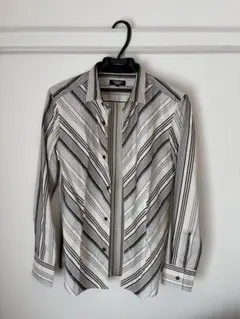 【TORNADO MART】ストライプシャツ ホワイト ブラック サイズ：M