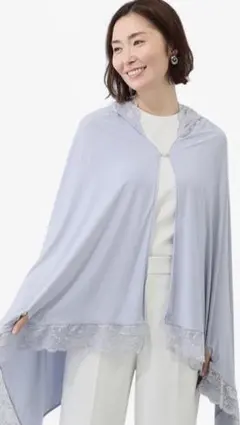 メイドバイスターズ羽織って簡単接触冷感ＵＶ対策　ボレロストール　パウダーブルー
