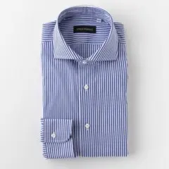 新品未使用◎ONLY PREMIEO 長袖シャツ ブルー ストライプ 40 ML