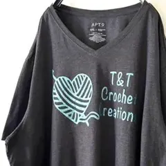 アプトナイン T&T Crochet ハート Tシャツ 2XL グレー 古着