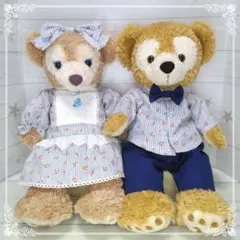ダッフィー　シェリーメイ　ハンドメイド　ペアコスチューム　ストライプ×花柄のサムネイル