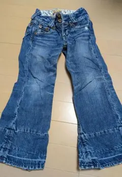 ムチャチャ　あちゃちゅむ　 デニムフレアパンツ　キッズ　Mサイズのサムネイル
