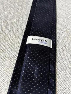 LANVIN en Bleu ネイビー ドット柄 ネクタイ