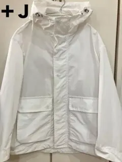 美品☆UNIQLO + J オーバーサイズ マウンテンパーカー ホワイト S