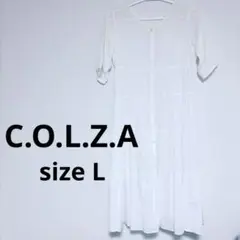 【お値下げ中】C.O.L.Z.A ホワイト シャツワンピース 半袖 ティアード
