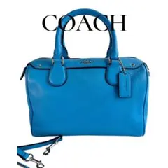 COACH コーチ　2wayバッグ　ライトブルー