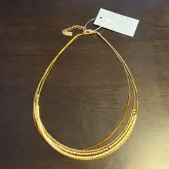 【新品タグ付き】COUP DE CHANCE 多連ビーズネックレス ゴールド系
