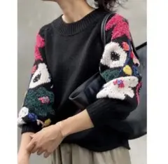 極美品 ビアズリー BEARDSLEY 花ジャガードニット 黒 花刺繍 ITEM PICK UP》花ジャガードニット - BEARDSLEY(ビアズリー)本部