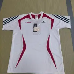 adidas Canonロゴ Tシャツ　ホワイト/レッド