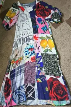 新品☆Desigual パッチワーク ワンピース S(腰のスカーフ別売りです)