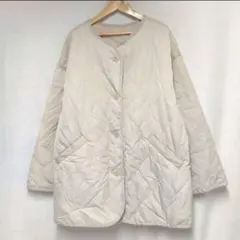 【美品】ベージュ キルティングコート ジャケット レディース　ゆったりめ