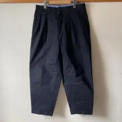 美品 BEAMS PLUS 2プリーツチノ トラウザーズ ネイビー　M