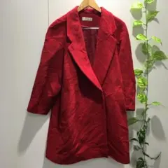 【fic フィック】赤系ノーカラージャケット Lサイズ